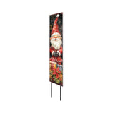 42" Black Green Red And White Solid Wood Christmas Santa Garden Stake