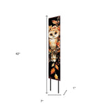 42" Black Brown Orange And Tan Solid Wood Owl Garden Stake
