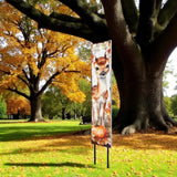 42" White And Brown Solid Wood Fall Deer Garden Stake