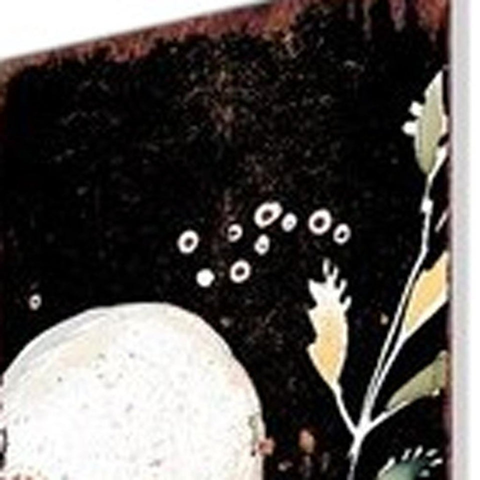 42" Black White And Orange Solid Wood Halloween Skeleton Garden Stake