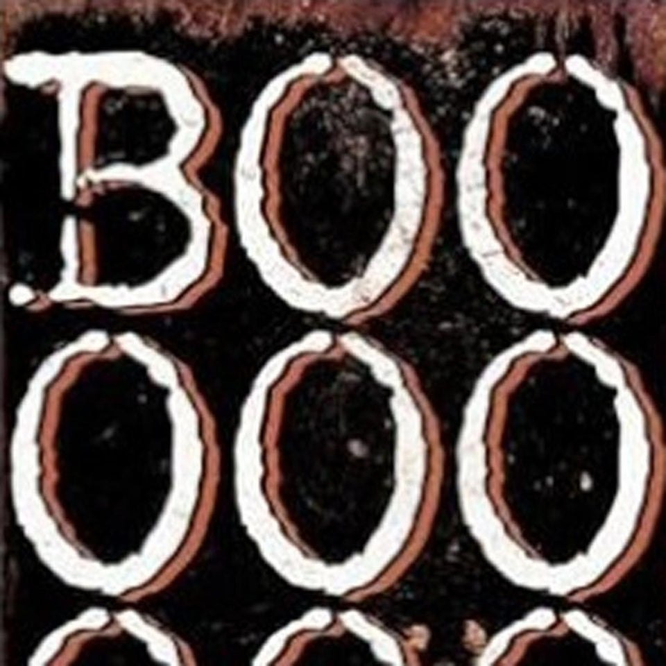 42" Black Orange And White Solid Wood Boo Halloween Skeleton Garden Stake