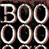 42" Black Orange And White Solid Wood Boo Halloween Skeleton Garden Stake