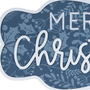 Set of Two Blue And White Christmas Home For The Holidays Wood Wall Decor