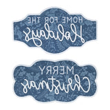 Set of Two Blue And White Christmas Home For The Holidays Wood Wall Decor