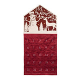 35" X 17" Red And White Fabric And Wood Let It Snow Christmas Lighted Advent Calendar Wall Decor