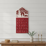 35" X 17" Red And White Fabric And Wood Let It Snow Christmas Lighted Advent Calendar Wall Decor