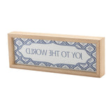 5" X 12" Blue And White Christmas Joy To The World Wood Framed Art