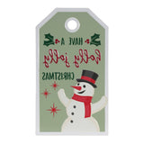 16" X 9" Green And White Metal Christmas Snowman Hanging Wall Decor