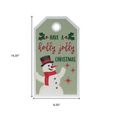 16" X 9" Green And White Metal Christmas Snowman Hanging Wall Decor