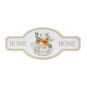 10" X 22" White Green And Orange Metal Home Sweet Home Hanging Wall Decor