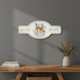 10" X 22" White Green And Orange Metal Home Sweet Home Hanging Wall Decor