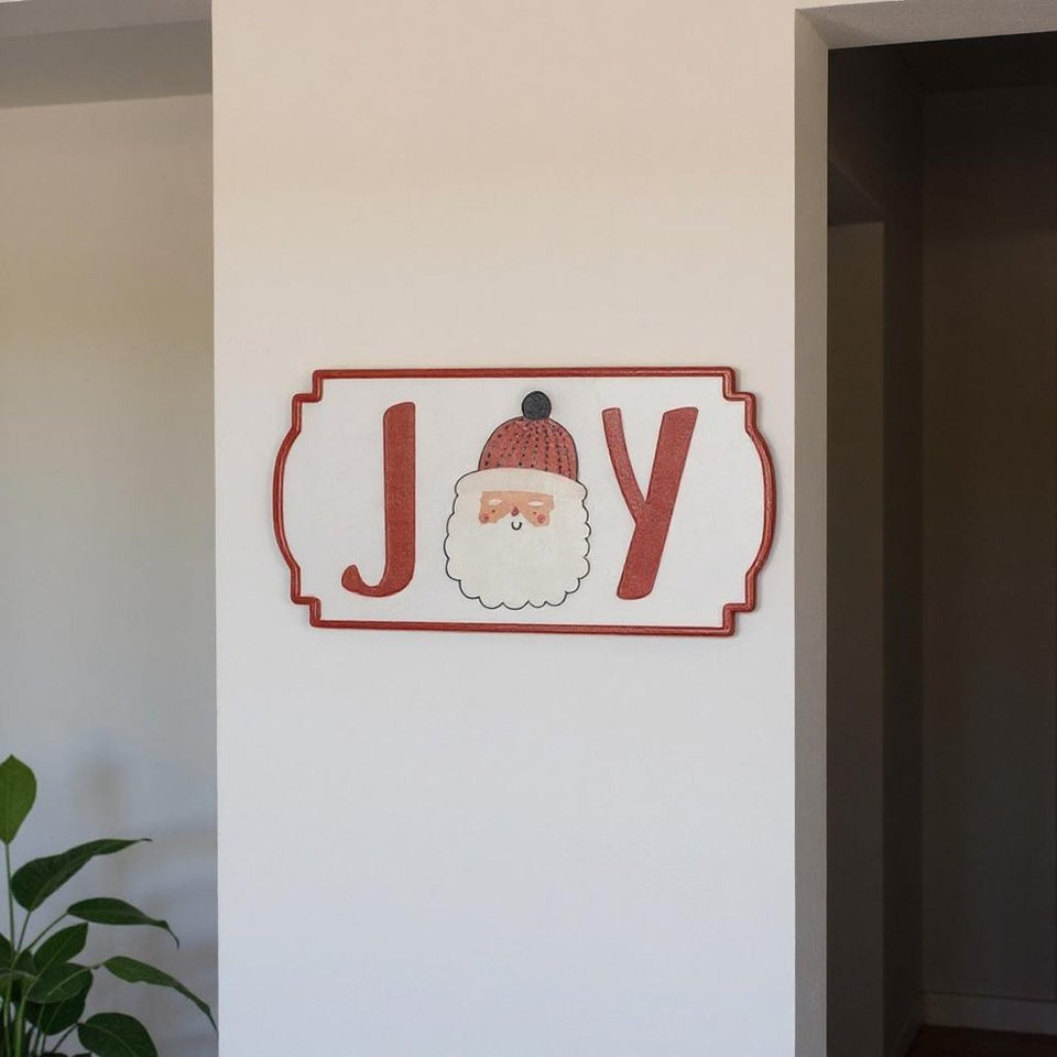 Set of Three White Green And Red Metal Christmas Hanging Text Wall Decor