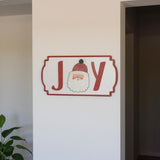 Set of Three White Green And Red Metal Christmas Hanging Text Wall Decor