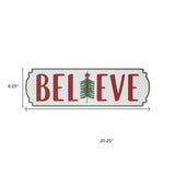 Set of Three White Green And Red Metal Christmas Hanging Text Wall Decor