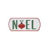 Set of Three White Green And Red Metal Christmas Hanging Text Wall Decor