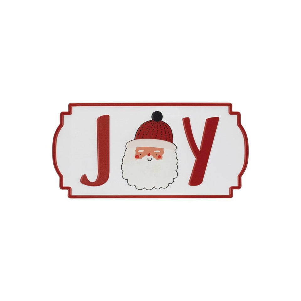 Set of Three White Green And Red Metal Christmas Hanging Text Wall Decor