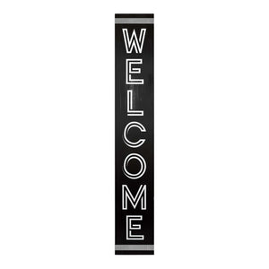 59" Black And White Solid Wood Welcome Reversible Porch Sign