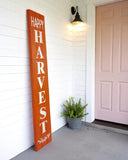 72" Orange And White Solid Wood Happy Harvest Porch Sign
