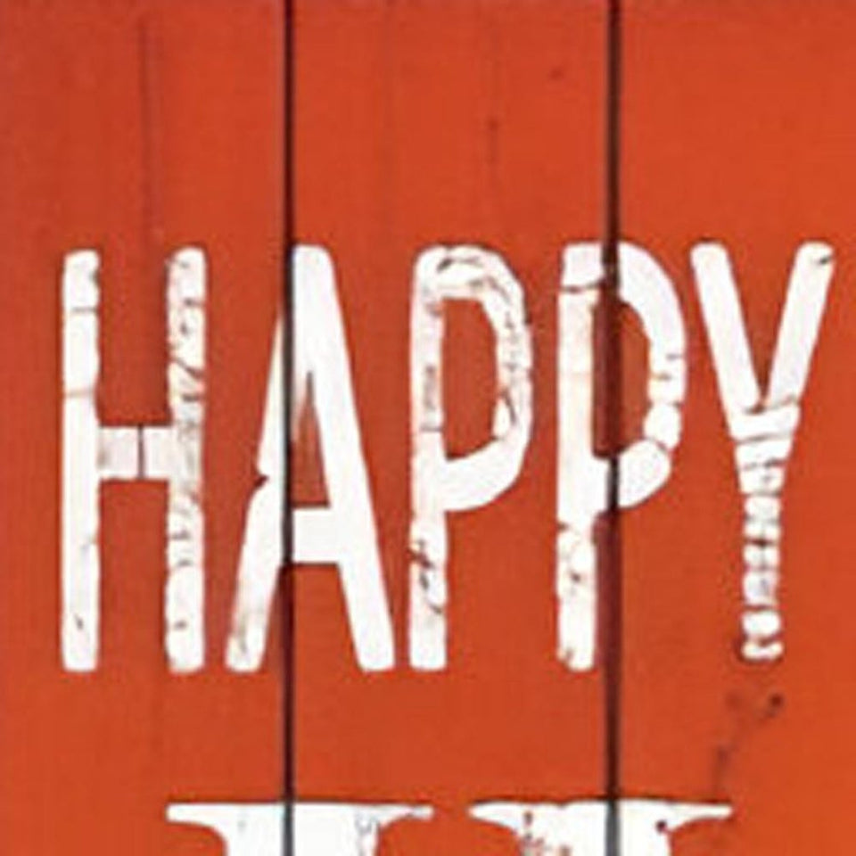 72" Orange Solid Wood Happy Harvest Porch Sign