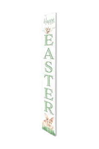 72" White And Green Solid Wood Happy Easter Easter Porch Sign