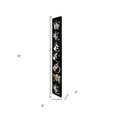 72" Black Solid Wood Floral Welcome Porch Sign