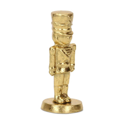 6" Gold Cast Iron Christmas Nutcracker Figurine