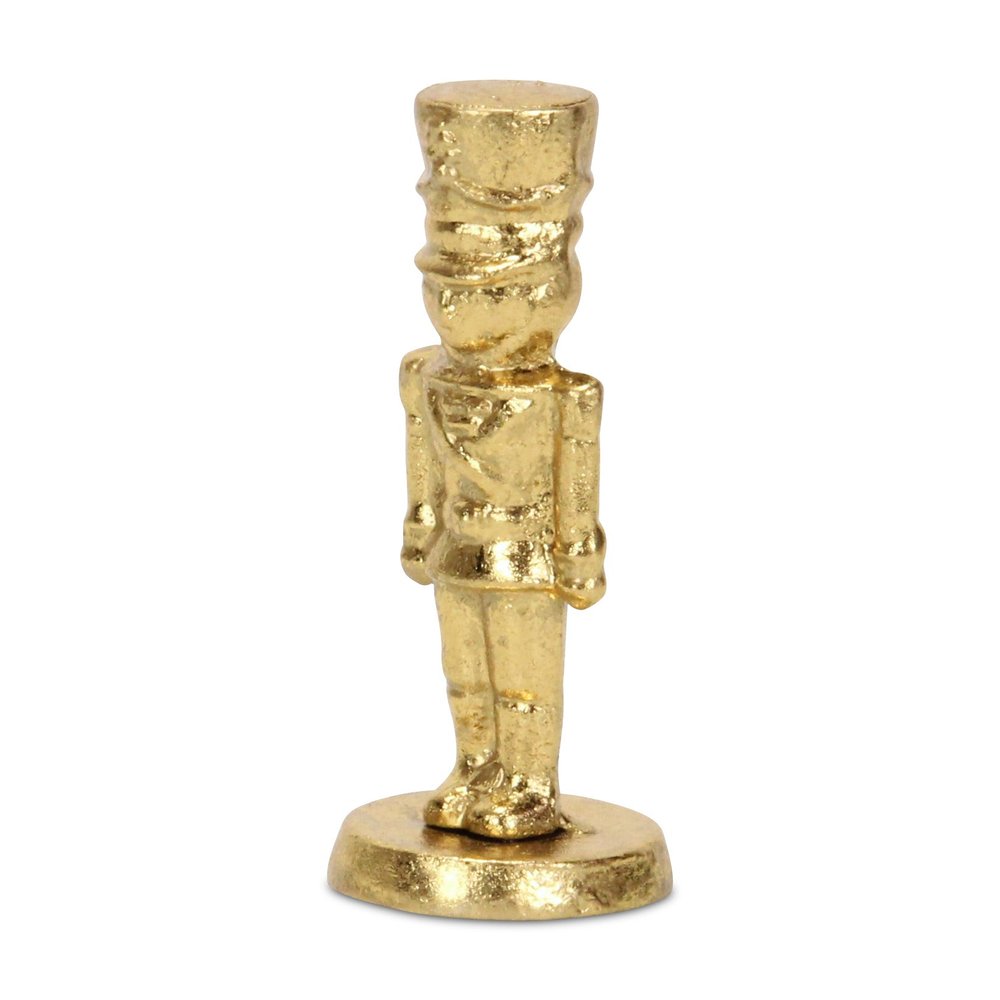 6" Gold Cast Iron Christmas Nutcracker Figurine