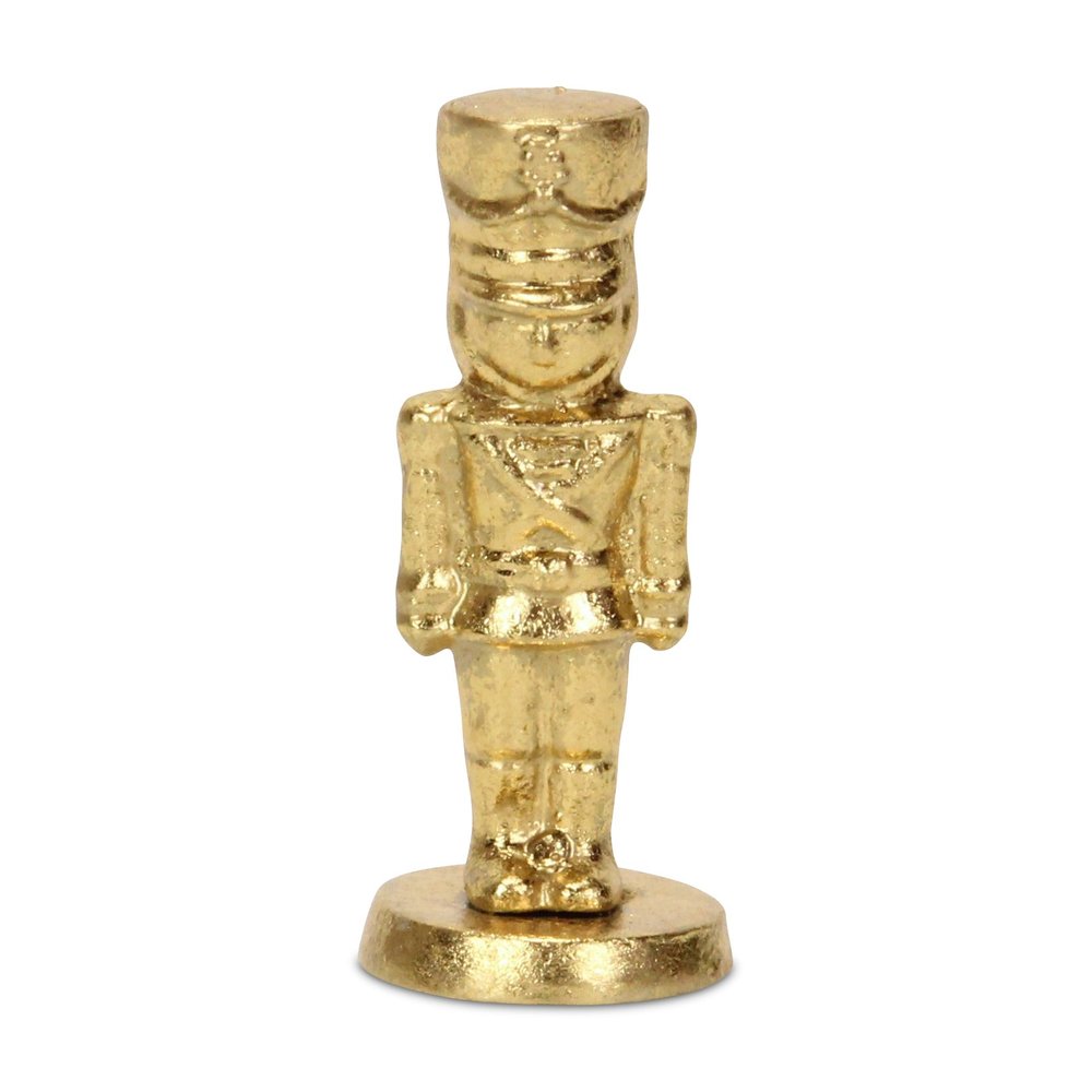 6" Gold Cast Iron Christmas Nutcracker Figurine