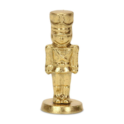 6" Gold Cast Iron Christmas Nutcracker Figurine