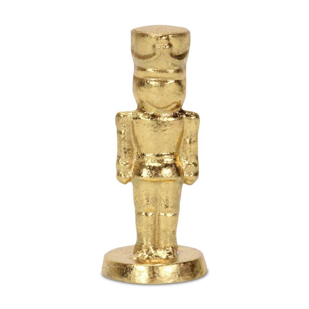 6" Gold Cast Iron Christmas Nutcracker Figurine