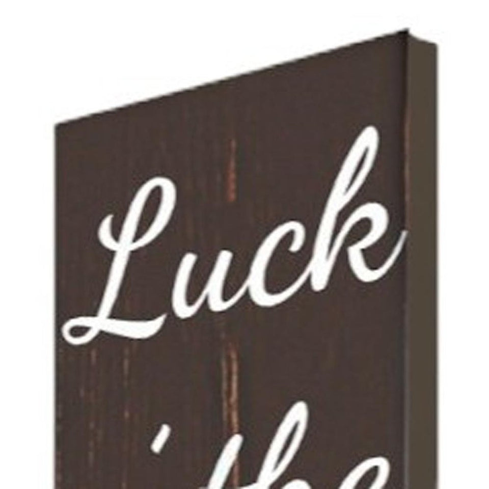 72" Brown And Green Solid Wood Shamrock Luck of the Irish Day Porch Sign