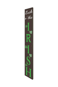 72" Brown And Green Solid Wood Shamrock Luck of the Irish Day Porch Sign