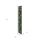 72" Brown And Green Solid Wood Shamrock Luck of the Irish Day Porch Sign