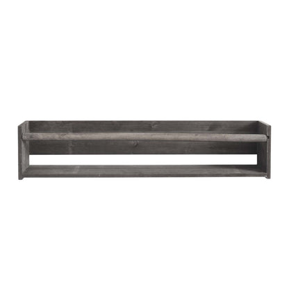 Set Of Two Gray Wood Wall Mounted Floating Shelves