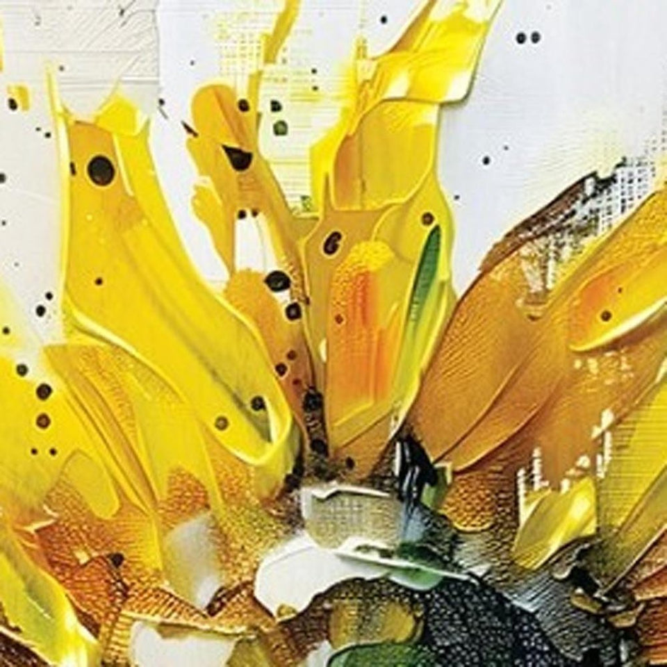 36" White And Yellow Solid Wood Sunflowers Porch Sign