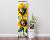 36" White And Yellow Solid Wood Sunflowers Porch Sign