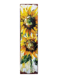 36" White And Yellow Solid Wood Sunflowers Porch Sign