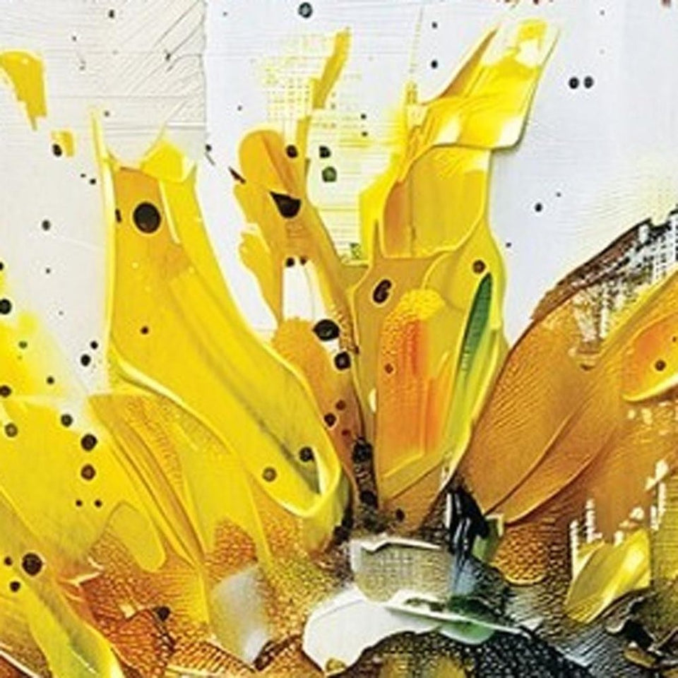 36" White And Yellow Solid Wood Sunflowers Porch Sign