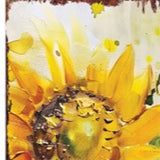 36" Brown Green And Yellow Solid Wood Sunflowers Porch Sign