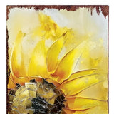 36" Brown Green And Yellow Solid Wood Sunflowers Porch Sign