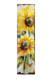 36" Brown Green And Yellow Solid Wood Sunflowers Porch Sign