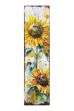 36" White And Yellow Solid Wood Sunflowers Porch Sign