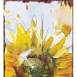 36" White And Yellow Solid Wood Sunflowers Porch Sign