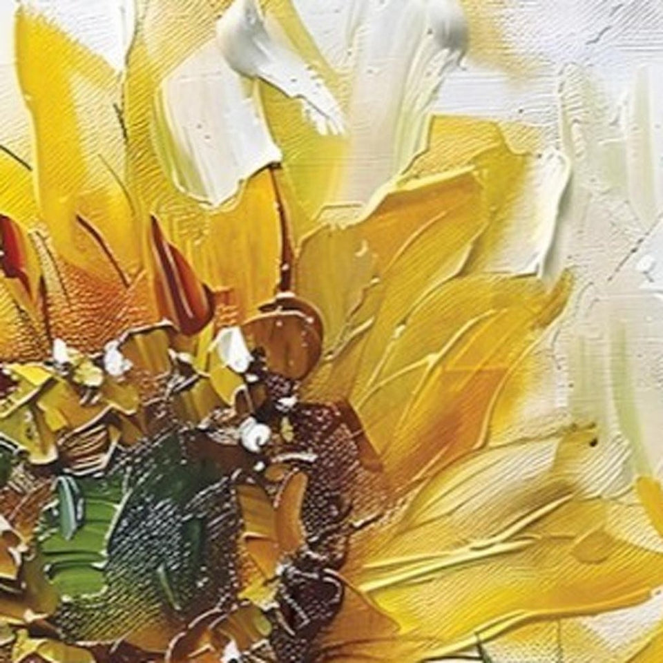 36" Brown Green And Yellow Solid Wood Sunflowers Porch Sign