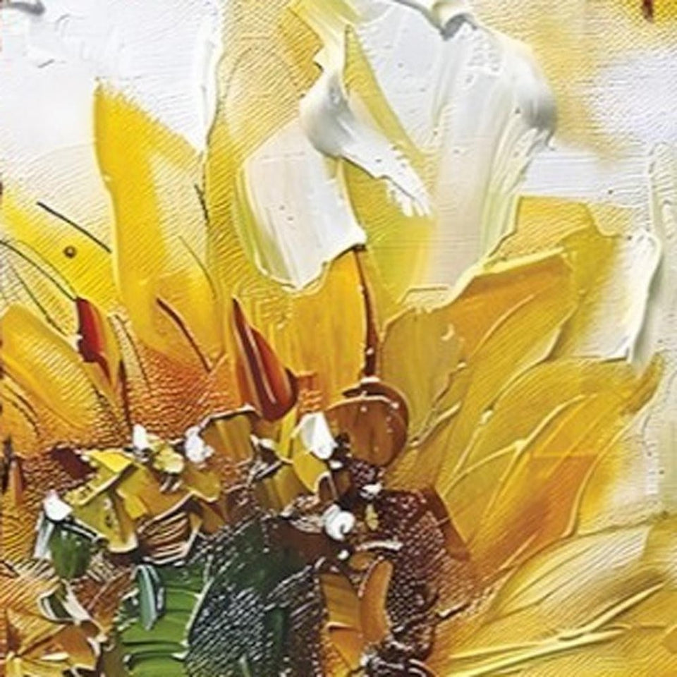 36" Brown Green And Yellow Solid Wood Sunflowers Porch Sign