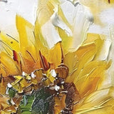 36" Brown Green And Yellow Solid Wood Sunflowers Porch Sign