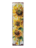 36" Brown Green And Yellow Solid Wood Sunflowers Porch Sign