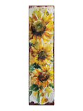 36" Brown Green And Yellow Solid Wood Sunflowers Porch Sign