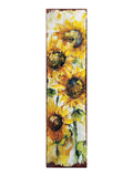 36" Yellow Brown And Green Solid Wood Sunflowers Porch Sign
