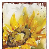 36" Brown Green And Yellow Solid Wood Sunflowers Porch Sign
